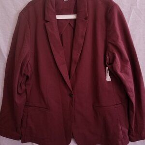 Women’s Old Navy Knit Blazer XXL Tall Wine